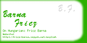barna fricz business card